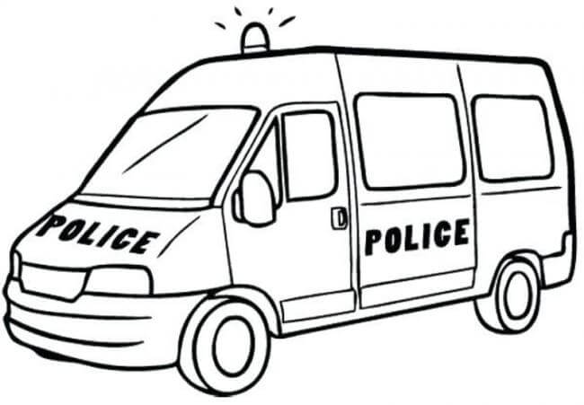 tranh tô màu xe cảnh sát